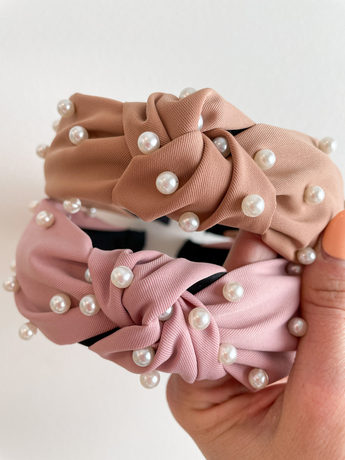 Pearl Headband Set - Cream & Blush